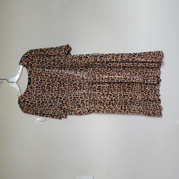 Aqua Curve Leopard Print Tiered Ruffled Dress Size 3X - Picture 1 of 9